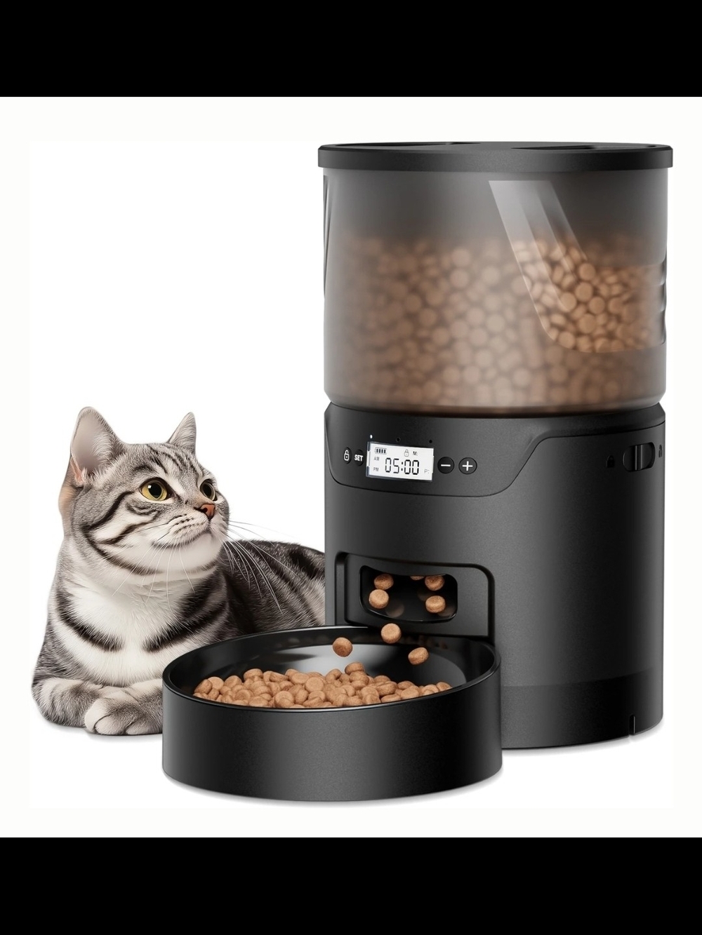 Programmable Automatic Pet Feeder - Black NEW